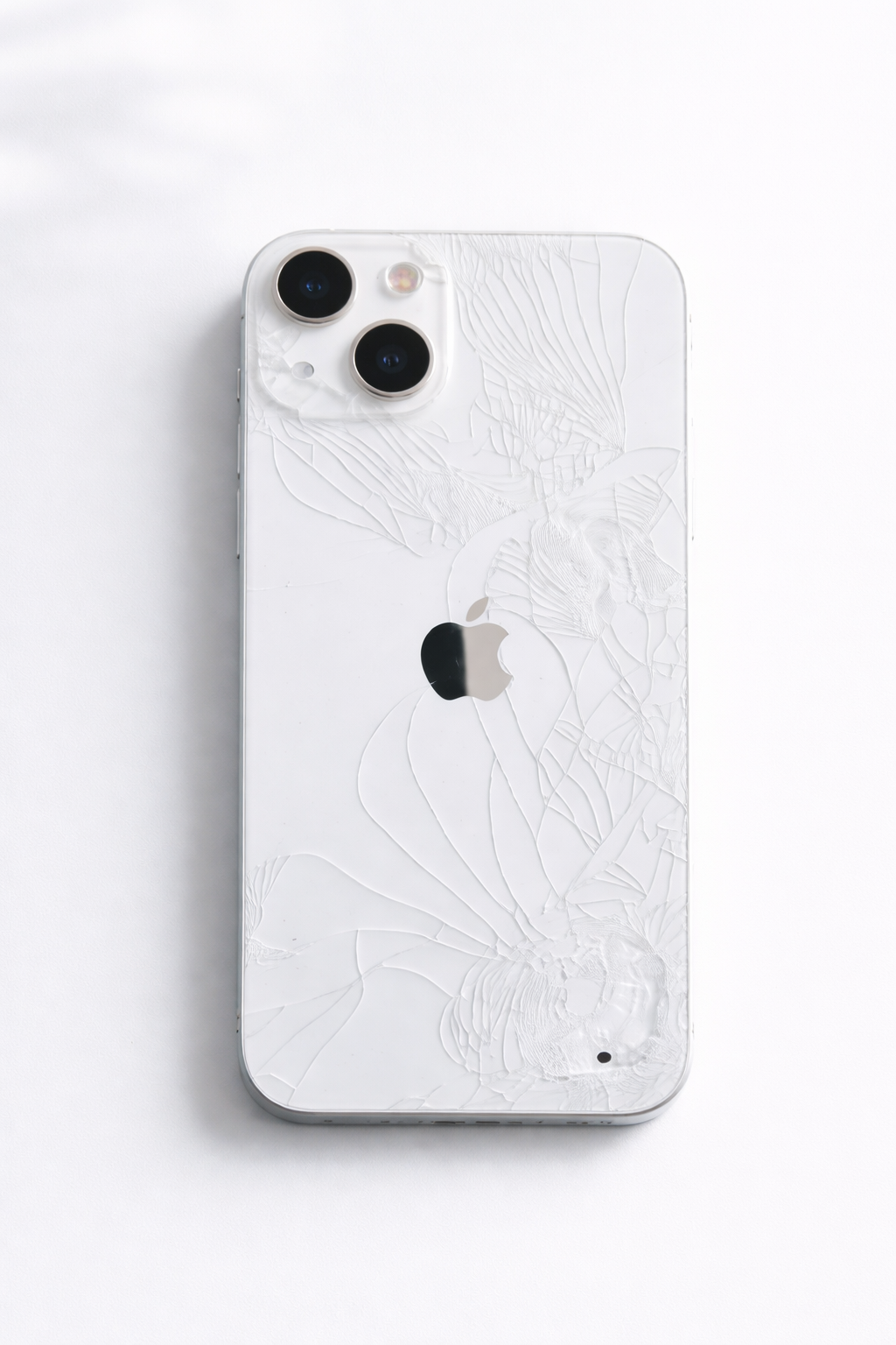 Máquina a laser realizando a troca de tampa traseira de iphone 13 no laboratório da Conecta Phone