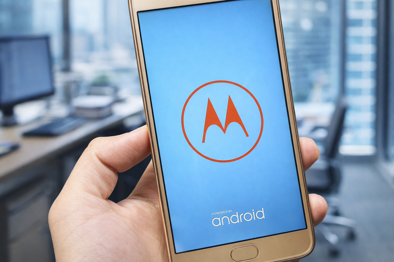 Engenheiro da Conecta Phone avaliando um motorola travado na tela inicial no laboratório em Recife